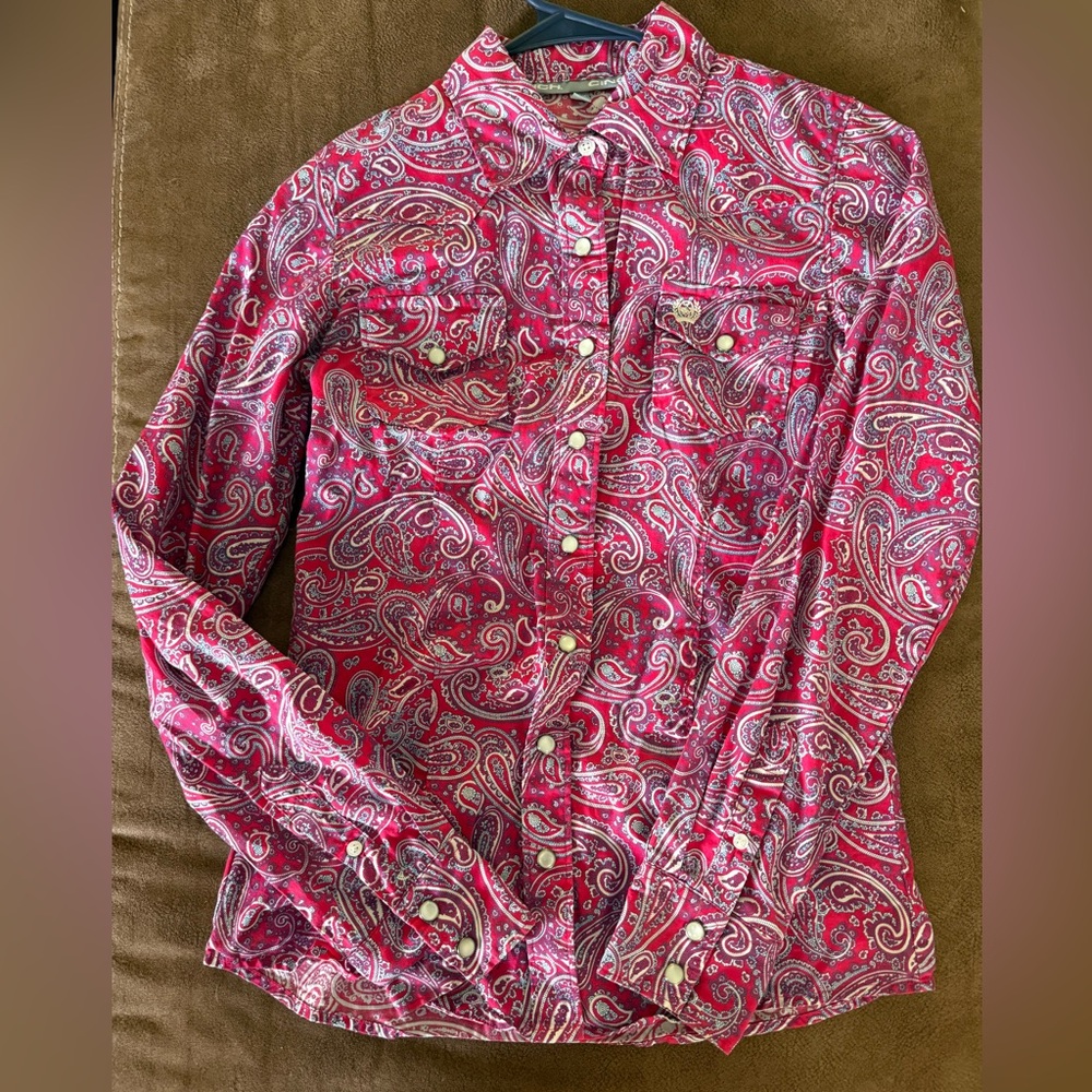 Cinch pink Paisley Shirt
